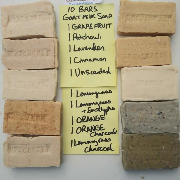 10 Bars Goat Milk Soap Variety Bundle Best Cheap Bulk Lot Pick Your Assortment Happy Goat Creamery