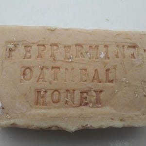 Peppermint Oatmeal & Honey Goat Milk Soap from Happy Goat Creamery pure essential oil and real oat and honey choose your bundle size