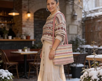 Crochet Shoulder Bag | Handmade Colorful Boho Gift