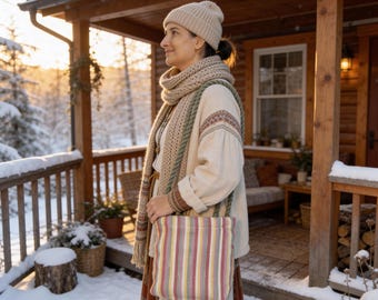 Crochet Tote Bag | Handmade Colorful Boho Shoulder Bag