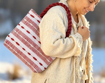 Crochet Shoulder Bag | Handmade Colorful Boho Upcycled Bag