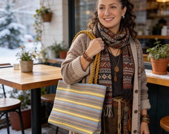 Crochet Shoulder Bag | Handmade Boho Upcycled Everyday Bag