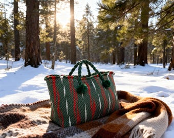 Crochet Tote Bag | Handmade Boho Top Handle Bag
