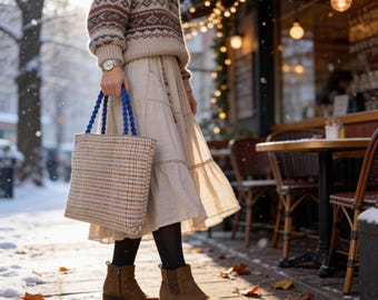 Crochet Tote Bag | Handmade Boho Shoulder Bag