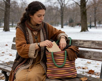 Crochet Tote Bag | Handmade Boho Shoulder Bag