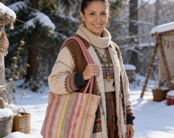 Crochet Shoulder Bag | Handmade Colorful Boho Gift