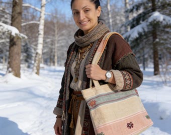 Crochet Tote Bag | Handmade Boho Shoulder Bag
