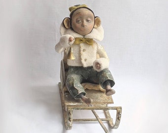 Art Doll Monkey Zhakonya. OOAK Art Doll Animals. Collection Doll. Anthropomorphic Art Doll. Anthropomorphic Monkey Doll.