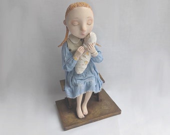 Poupée artistique Ave Maria. Petite sculpture en OOAK. Poupée de collection. Poupée artistique Ave Maria réalisée par Tatiana Gurina