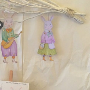 Printable Bunny Paper Doll. Digital Paper Hare Doll. Rabbit - Etsy