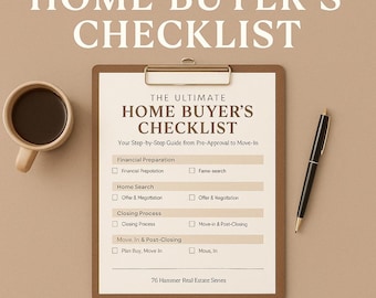 Lista de verificación para compradores de vivienda: Planificador inmobiliario en PDF rellenable (descarga instantánea)