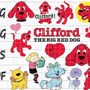 Clifford den stora röda hunden SVG Clipart – T-shirttryck Klippfiler (svg, png, pdf, eps)