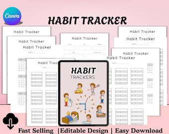 Printable Habit Tracker: Daily, Weekly, Monthly Planner (PDF)