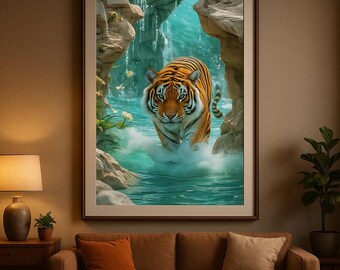 Majestic Tiger Wall Art – Jungle Animal Print | Wildlife Poster for Home Decor