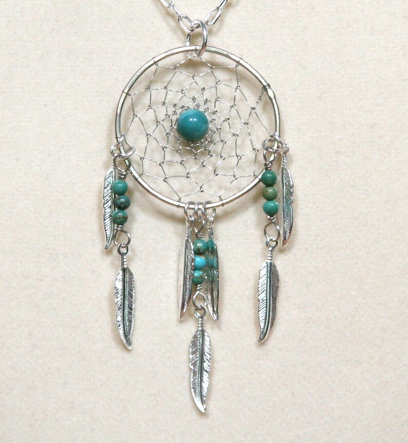 Dream Catcher Silver & Gemstone Dreamcatcher Necklace With Etsy