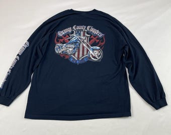 XXL Orange County Choppers Motorcycle Green Long Sleeve Thermal