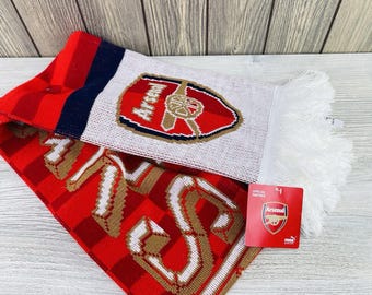 Bufanda Puma de doble cara del equipo de fútbol Arsenal de Londres, colores del equipo, nueva con etiquetas.