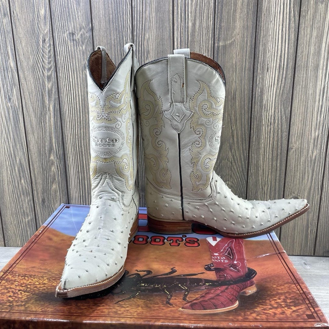 Soto Boots Men's Exotic Cowboy Boots Size:8 USA Pointed Toe - Etsy
