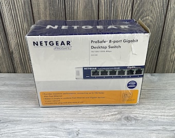 Netgear Prosafe 8 Port Gigabit Switch GS108 10/100/1000 Mbps New Open Box