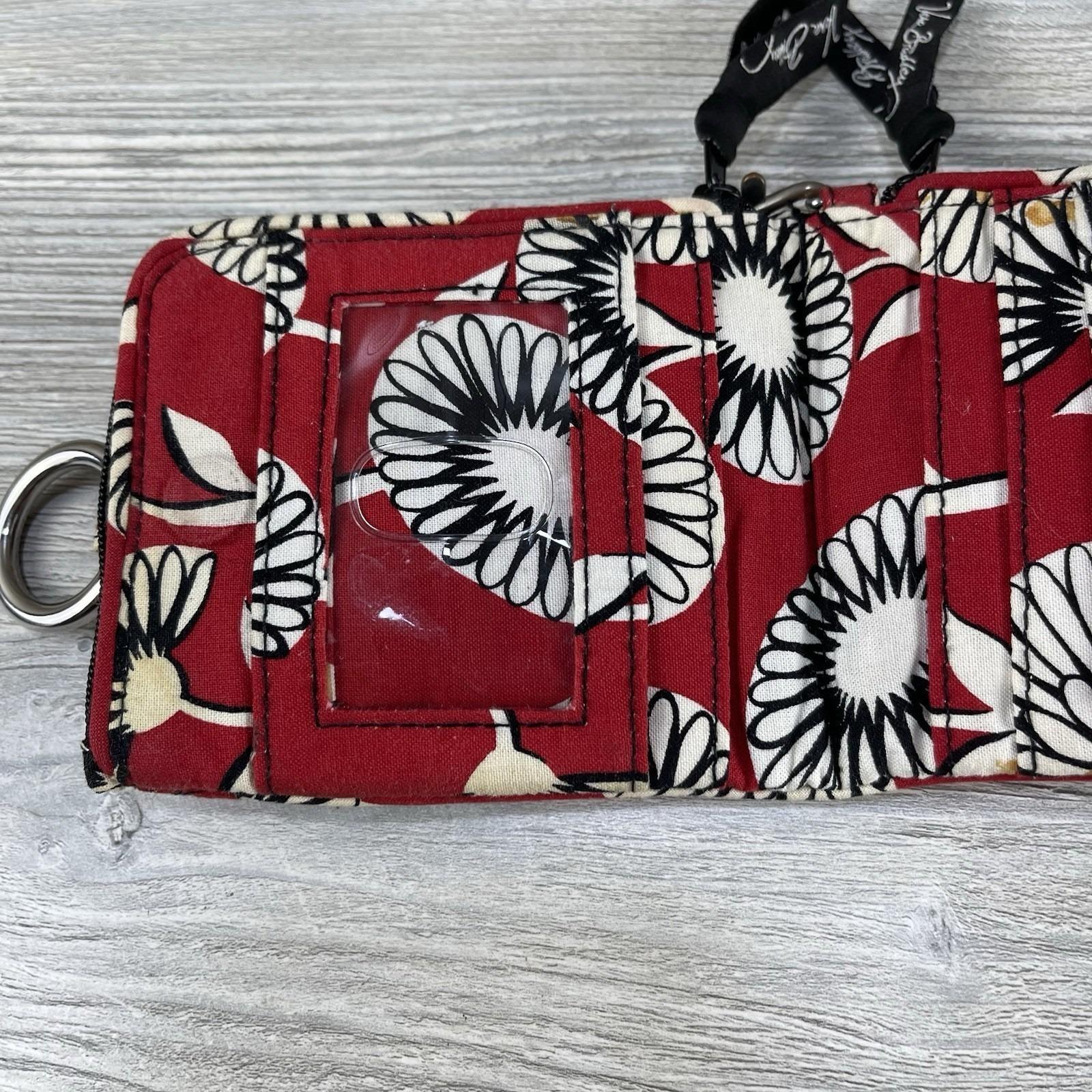 Vera Bradley Campus Double ID Case With Keychain Print Red Floral