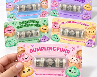 Squishy Dumpling Money Holder, Kawaii Cash Gift Card, Cute Birthday Gifts for Kids and Teens, Squishy Collector Gifts, Dumpling Party Favors