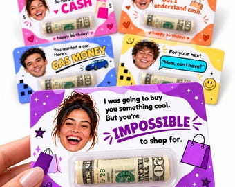 Personalized Photo Money Holder, Funny Birthday Cash Gift Card for Teens, Custom Face Money Gift, Teen Boy or Girl Gift, Rolled Cash Holder