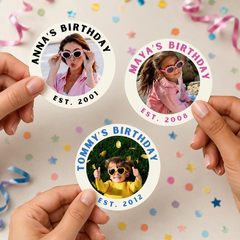 Birthday Stickers - Etsy