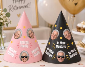 Personalized Photo Birthday Party Hats, Custom Face Party Hat, Age and Name Birthday Hat, Kids & Adult Party Hats, Custom Birthday Decor