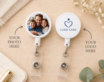 Porta credenciales personalizado, Porta credenciales con foto personalizado, Porta credenciales con logotipo personalizado, Porta credenciales retráctil, Clip para credenciales de trabajo personalizado, Regalos para enfermeras