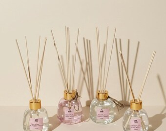 Reed Diffuser Set - 4 Scents: Blueberry Vanilla, Green Apple, Whiskey Caramel & White Musk