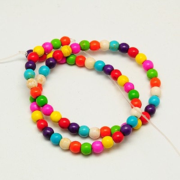 Magnesite Beads Gemstone Mixed Colors Round 6MM