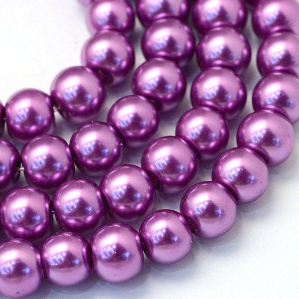 Glass Pearls Orchid 8-9mm