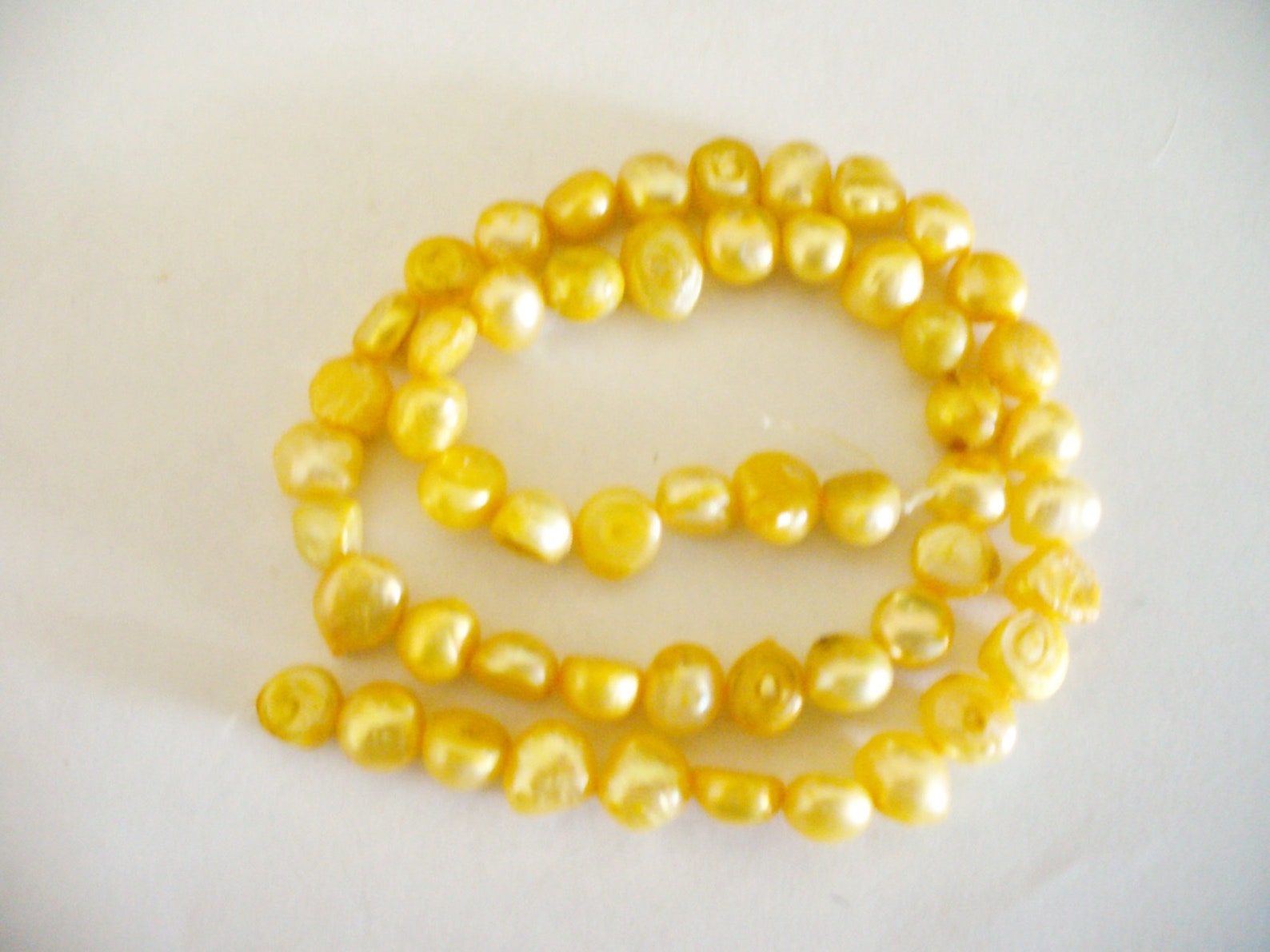 Freshwater Pearls Yellow Colored 7 8mm Full Strand Etsy
