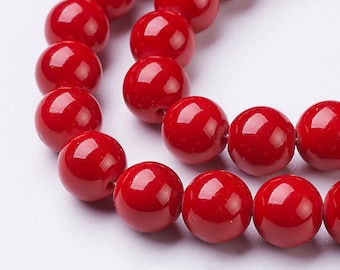 Jade Beads Round Red 10MM