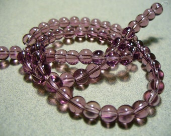 Glass Beads Purple Round 4MM