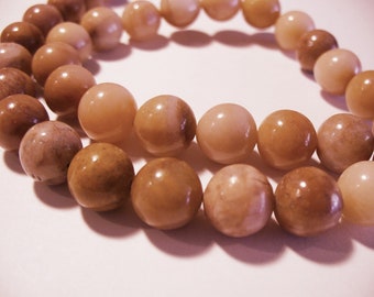 Aventurine Beads Gemstone Peach  Round 10mm