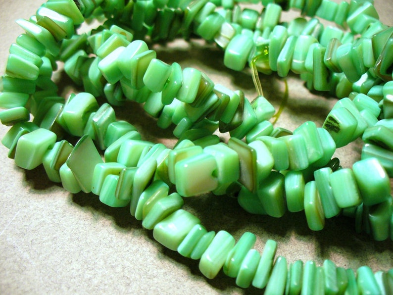 10MM Shell Beads Green 6-MM