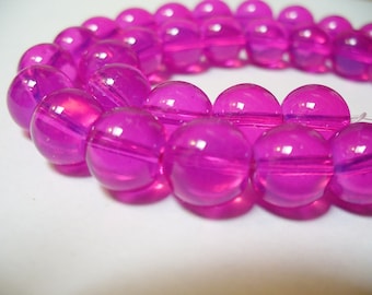 Hot Pink Opalite  Beads Round 10MM