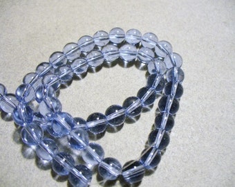 Glass Beads Blue  Round  6MM