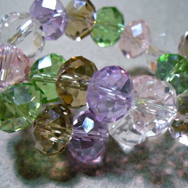 Crystal Beads Mixed Colors Rondelle 12x8mm