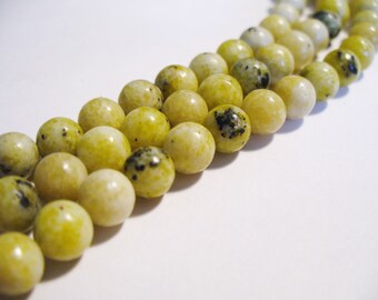 Yellow Turquoise Beads Gemstone Round 10MM