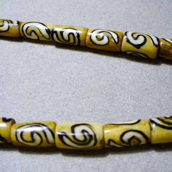 Bone  BeadsTan Tube 7x12mm