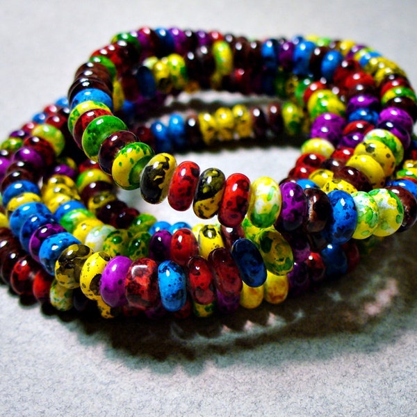 Glass Beads Mix Colors Rondelle 6x3MM
