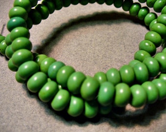 Magnesite Beads Green Gemstone Rondelle 6x4MM