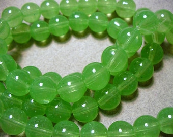 Jade Glass  Beads Green Round 10MM