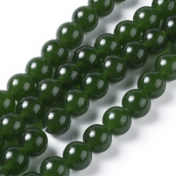 Jade Beads Round Taiwan Dark Green 10MM