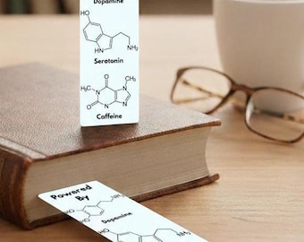 Marcapáginas divertido potenciado por la cafeína, la serotonina y la dopamina