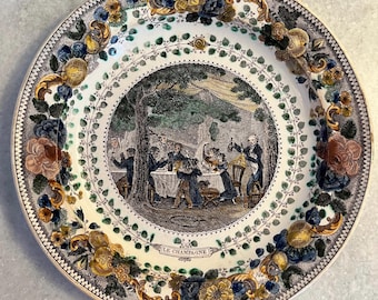 ヴーヴ・ペラン作 19世紀フランスアンティークプレートペア - Etsy 日本