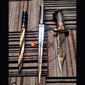 Conjunto de 3 réplicas de utilería famosas de Supernatural / Espada de ángel, Espada de arcángel, Réplica del cuchillo de Ruby del demonio / Utilería de la serie de televisión fiel a la pantalla