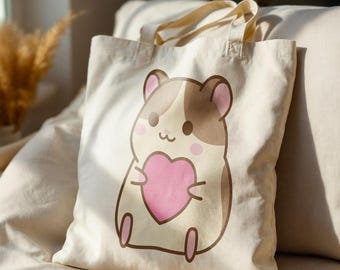 かわいいハムスターのピースサインミームトートバッグ - ペット愛好家